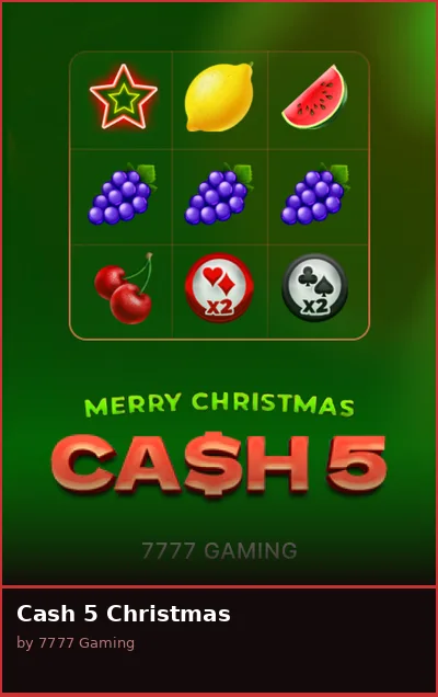 Cash 5 Christmas slot